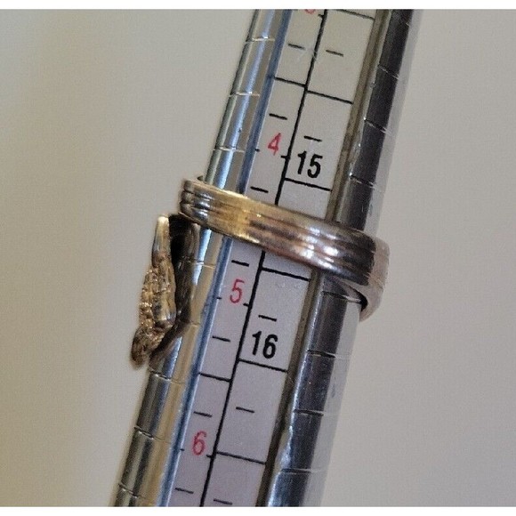 Vintage WM. A. Rogers Oneida Silver Spoon Ring size 4.5 adjustable floral pretty - Picture 7 of 7